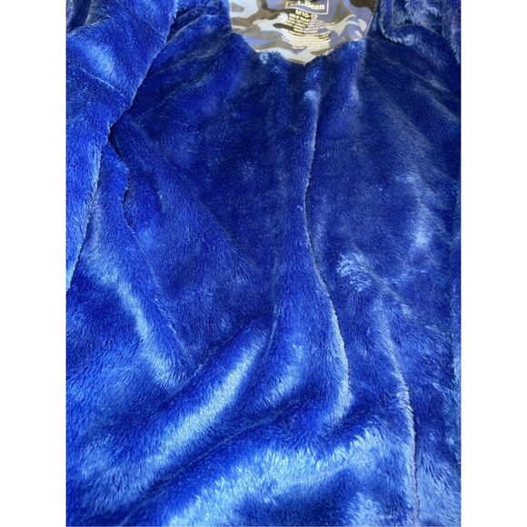 LL Bean Kids girls medium 10/12 Hoodie Sweatshirt Fleece Lined Blue Camo WARM - Picture 6 of 7